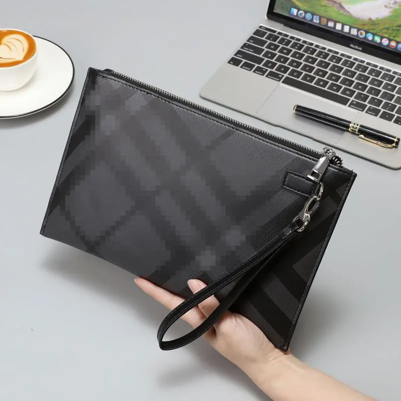 Men's Hand Bag, Checkerboard Diagonal Pattern, Multifunctional Clutch