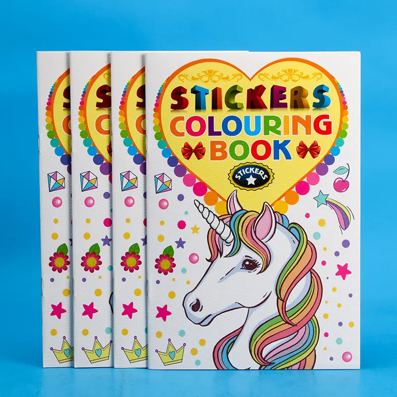A5 3D-Kinder-Malbuch mit Einhorn-Motiv