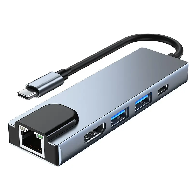 Cross-border Type-C Docking Station HDMI 4K Screen Mirroring Device Multifunction Multi-port HUB Splitter All-in-One Expansion Dock