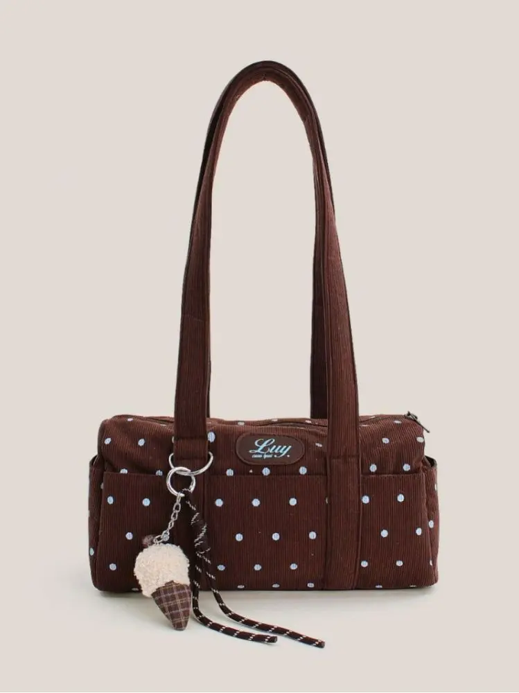 Polka Dot Women's Underarm Shoulder Bag, Large Capacity