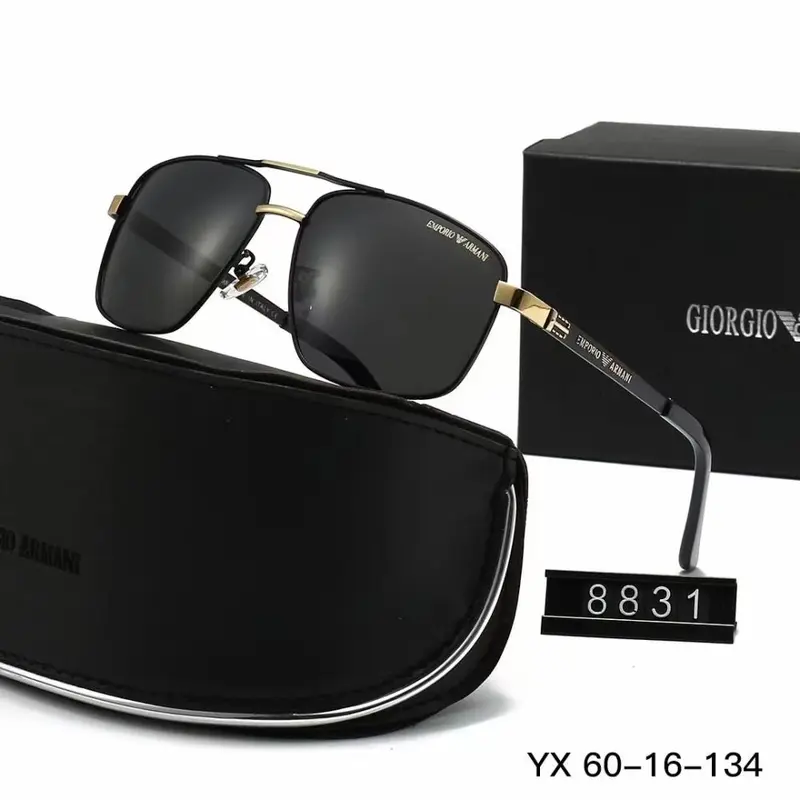 2025 Metal Polarized Square Sunglasses with Colored Coating for Driving