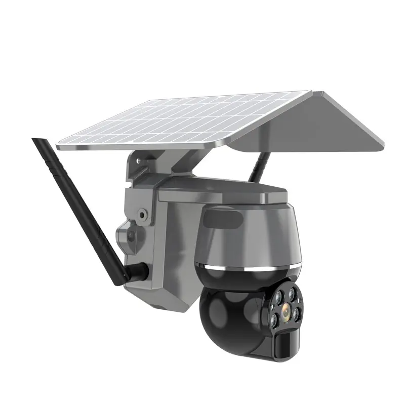 Outdoor PTZ wireless camera solar rechargeable