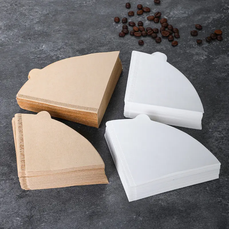 Cone Coffee Filter Paper for American Coffee Machines, V60 Filter, White Wood Pulp