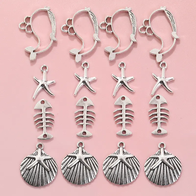 Ocean Theme DIY Alloy Pendant, 4 Designs