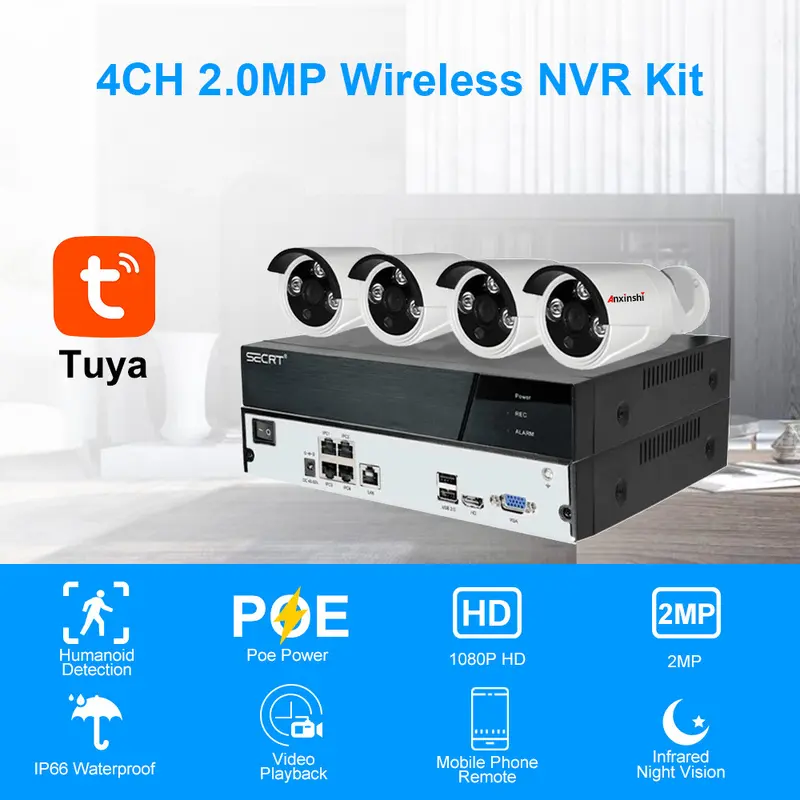 NVR network surveillance kit 4-channel built-in POE power