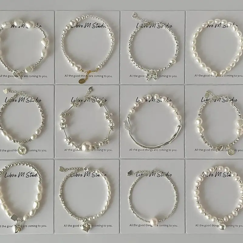 Pearl silver bracelet, S925 sterling, natural irregular, minimalist