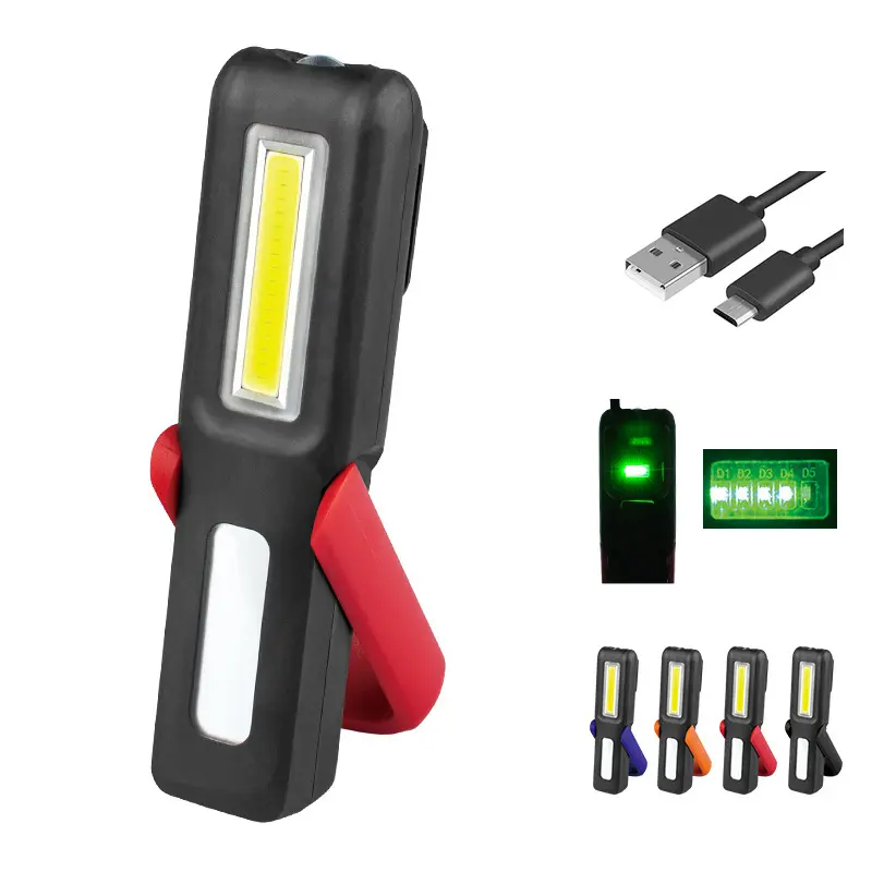 USB Rechargeable COB LED Work Light, Magnetic, Stand-Type