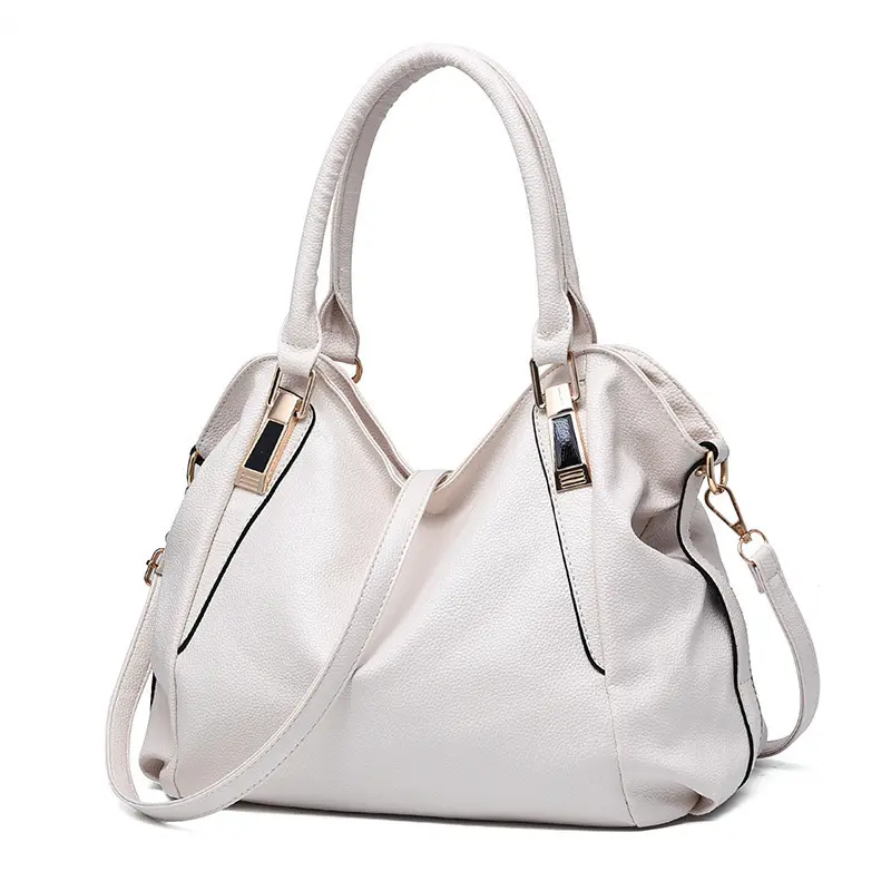 Große Damenhandtasche aus Weichleder, schlicht und elegant