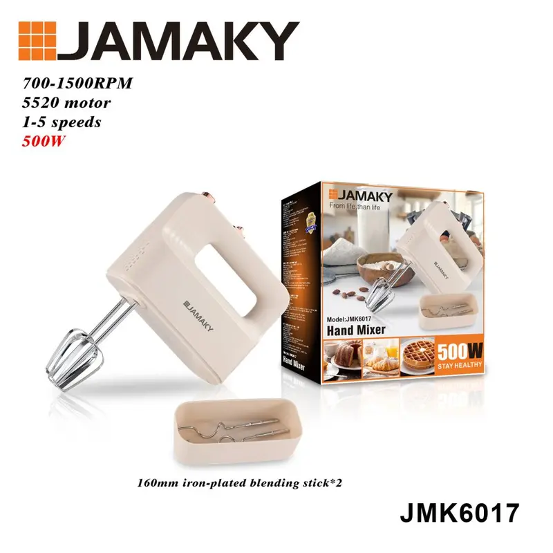 JAMAKY handheld mikser 5 hızlı, yüksek güç, hamur ve krema