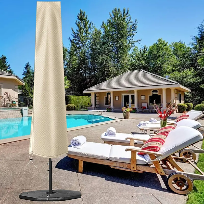 Umbrella cover for courtyard parasol, protective rain sleeve