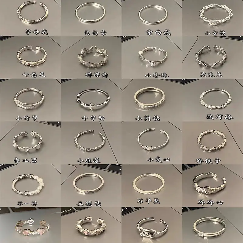 S925 Sterling Silber Doppelherz-Ring offenes Design