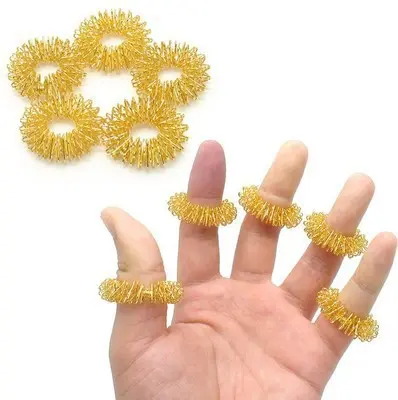 Finger Massage Ring, Gold or Silver