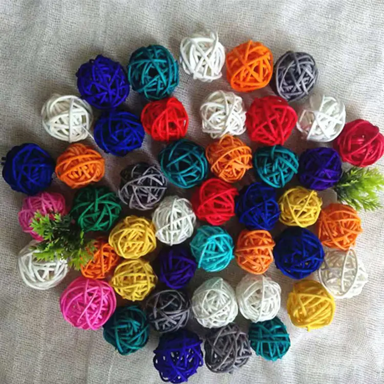Beyaz rattan top dekorasyon, 3 cm - 80 cm, asılı ışık zinciri süsü