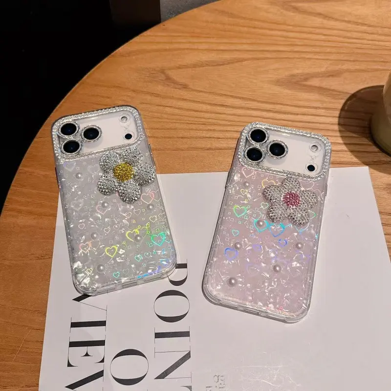 Apple iPhone 18 rhinestone flower case, full protection