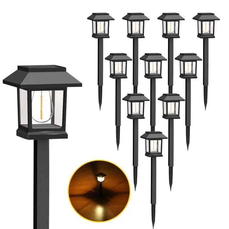 Outdoor Waterproof Solar Lawn Lamp, Square Garden Decorative Lamp