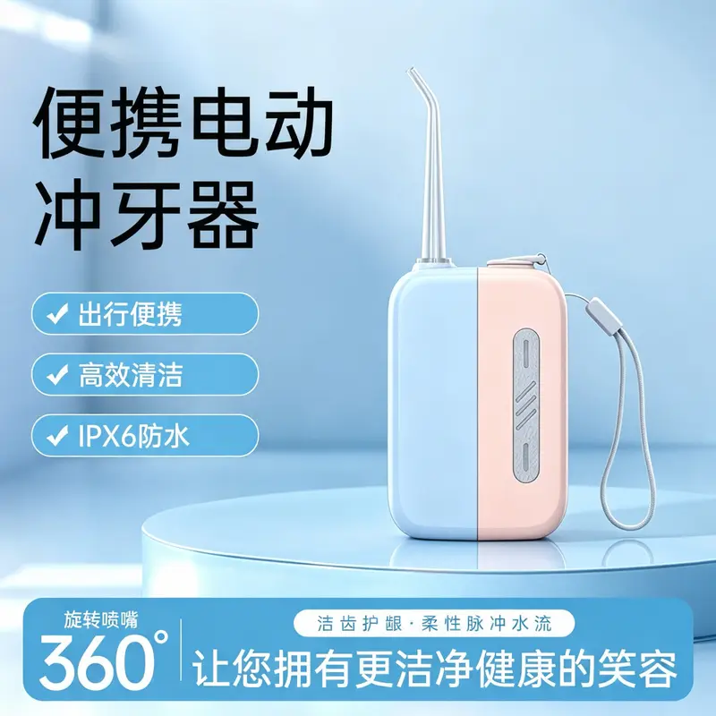 Portable electric oral irrigator with water flosser kit