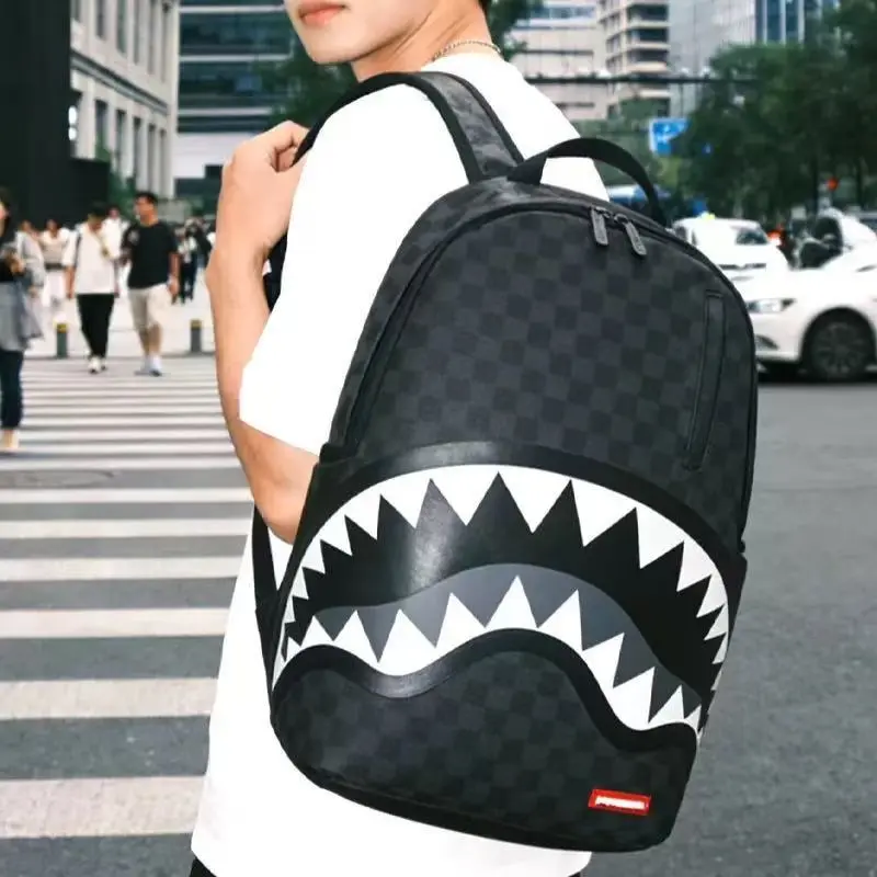 SG Shark Design Funny Backpack, Large Capacity Travel and Student School Bag