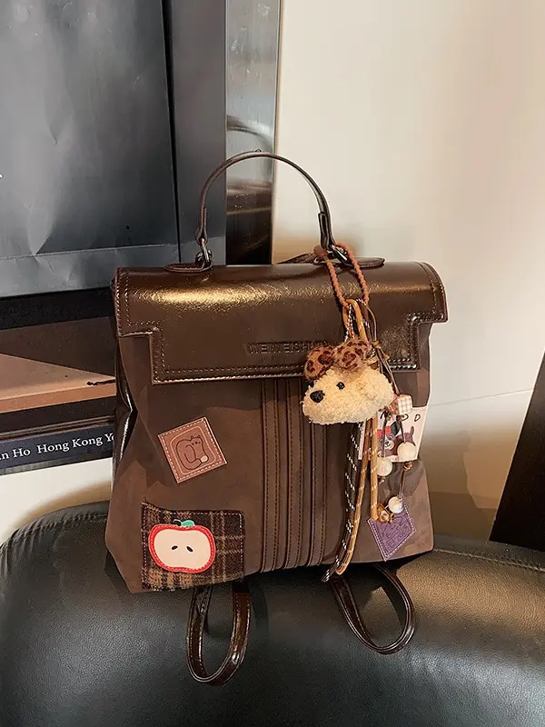 Damen-Handtasche mit Abzeichen, multifunktionale Umhängetasche