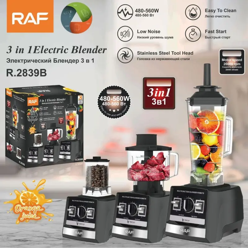 RAF 3-in-1 Entsafter, Fleischwolf und Mühle