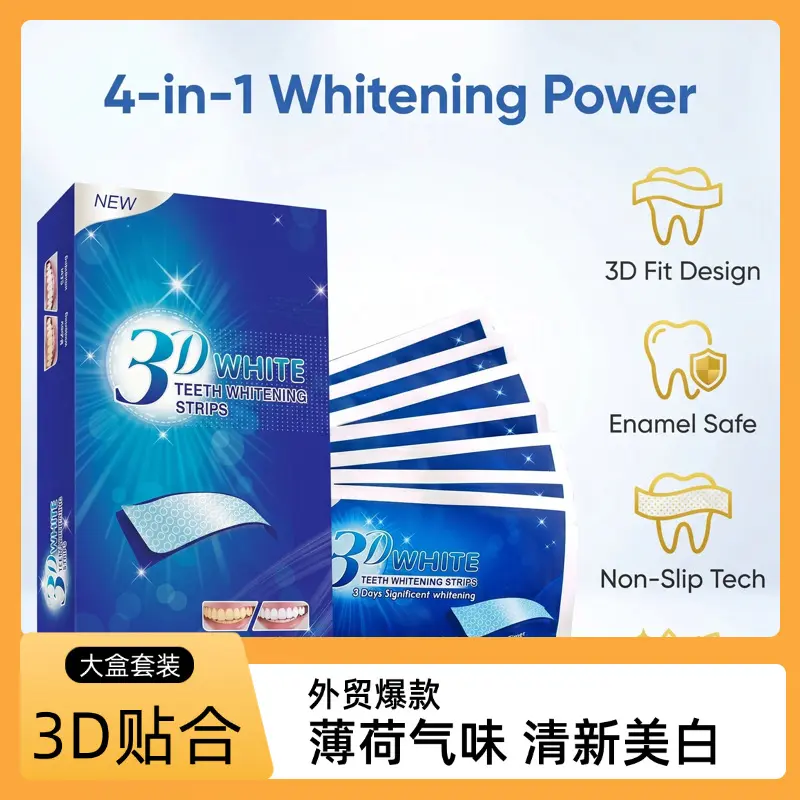 3D 5D Beyazlatıcı Diş Bandı, 14 Çift, Leke Çıkarıcı