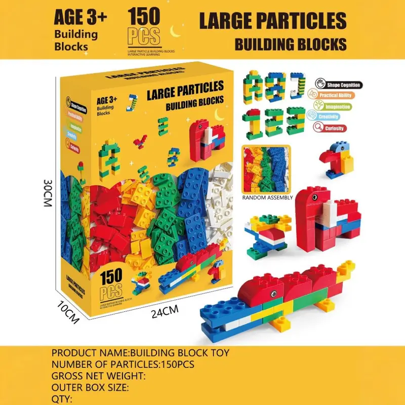 Large Particle Building Block Set, Children's DIY Toy, Compatible with Chinese Bricks