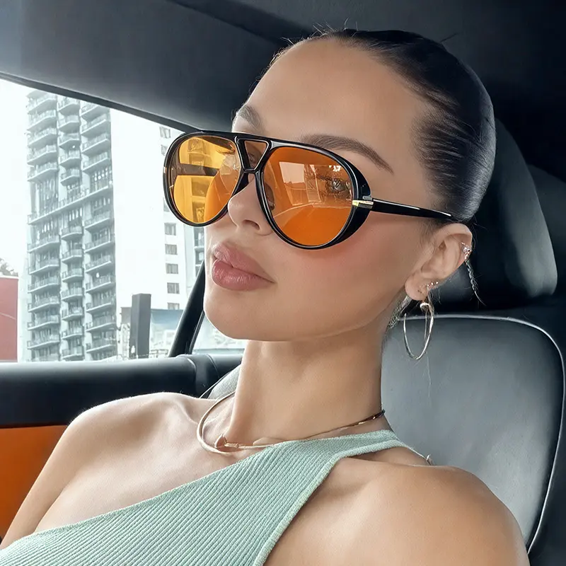 Große Froschspiegel-Sonnenbrille, modischer Stil