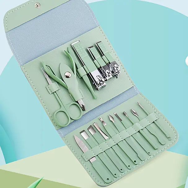 16-piece nail care kit, stainless steel manicure set