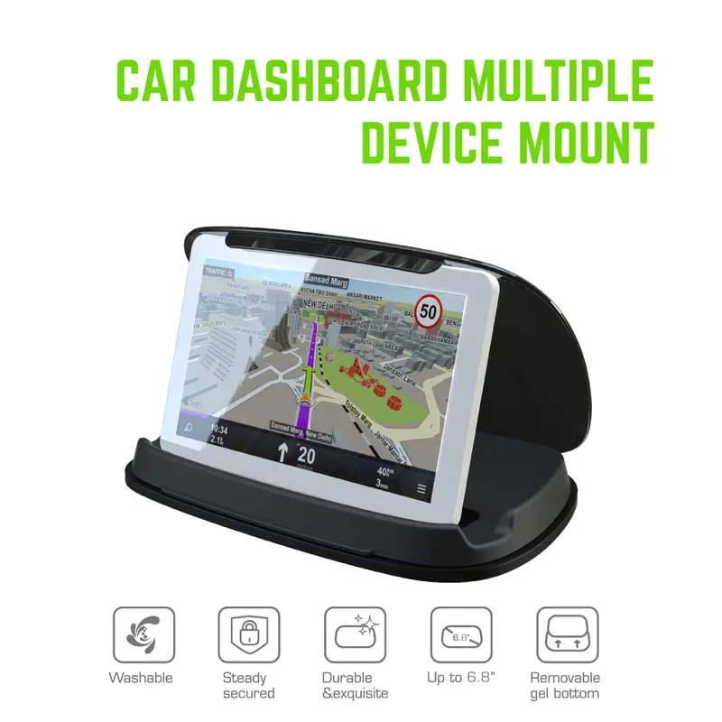 Universal Silicone Car Phone Holder for Dashboard and Sun Visor