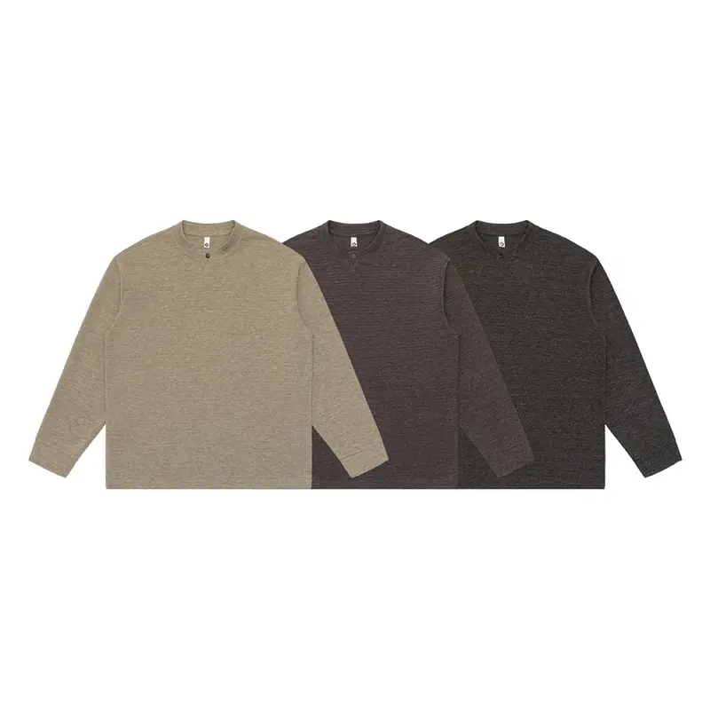 Men's Loose Long-Sleeve Basic T-Shirt, Casual Fit