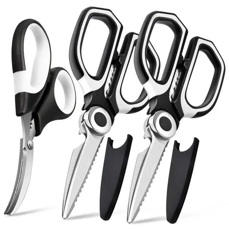 Kitchen Scissors 3-Piece Set, Seafood and Shrimp Deveining Scissors