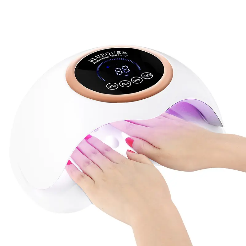 Özelleştirilmiş logo renkli 180W tırnak lambası yüksek güçlü iki el fototerapi makinesi UV kurutma lambası LED tırnak kurutucu