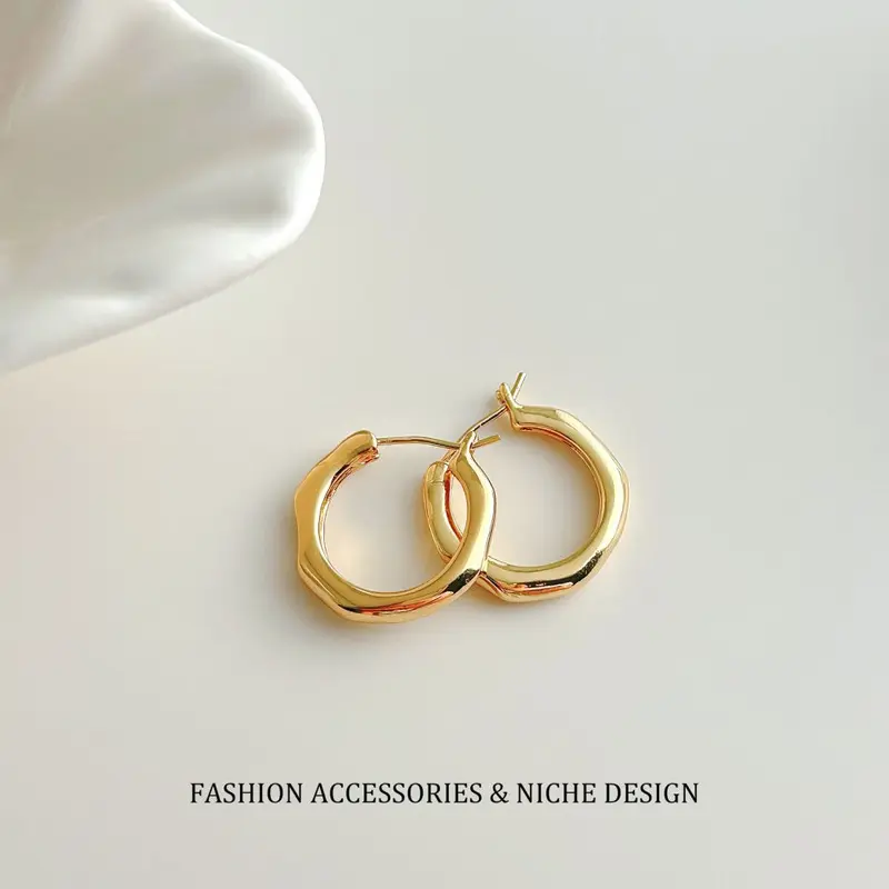 ARSIS Flowing Metal Earrings, French Style, Silver