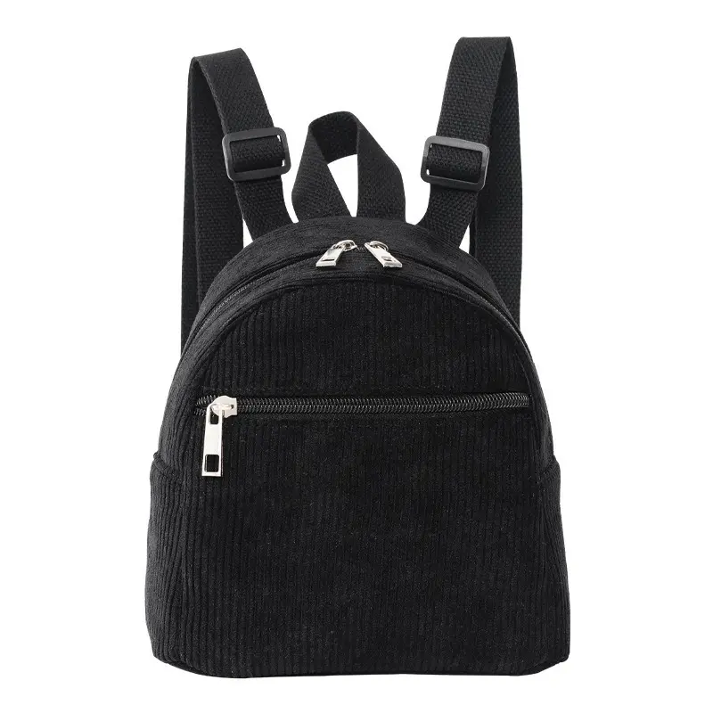 Corduroy Backpack, Solid Colour, Small Women's Backpack