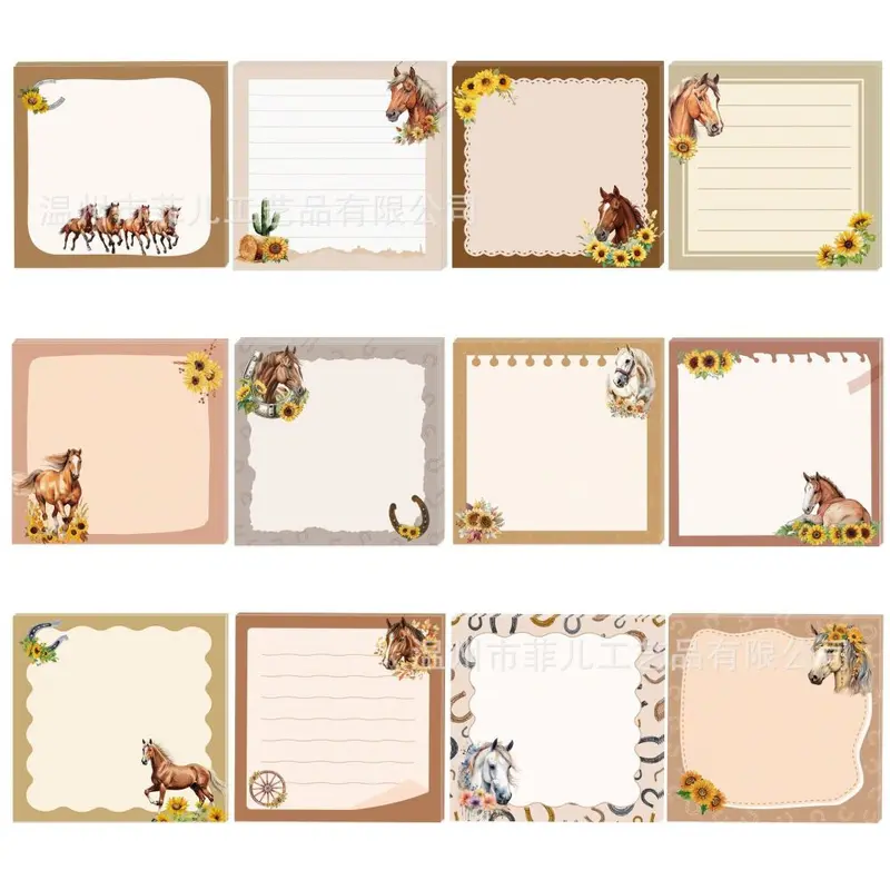 UB106 Watercolor Pony Square Sticky Notes