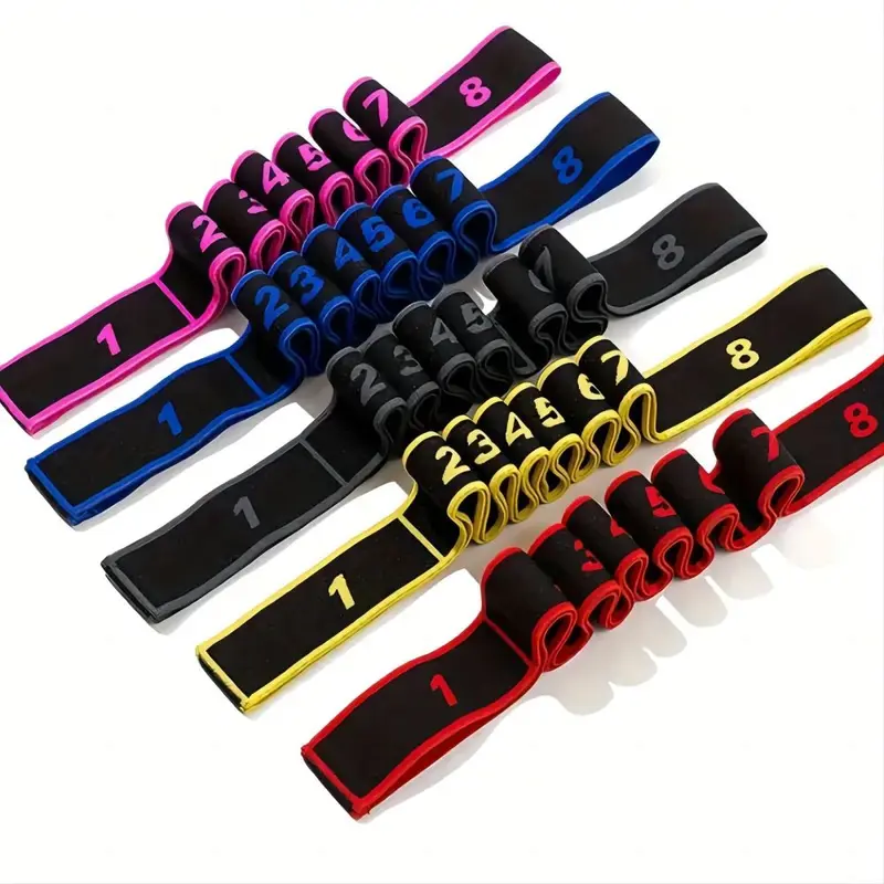 Yoga Stretch Band with Digital Segments, Dance Body Shaping, 8-Level Resistance