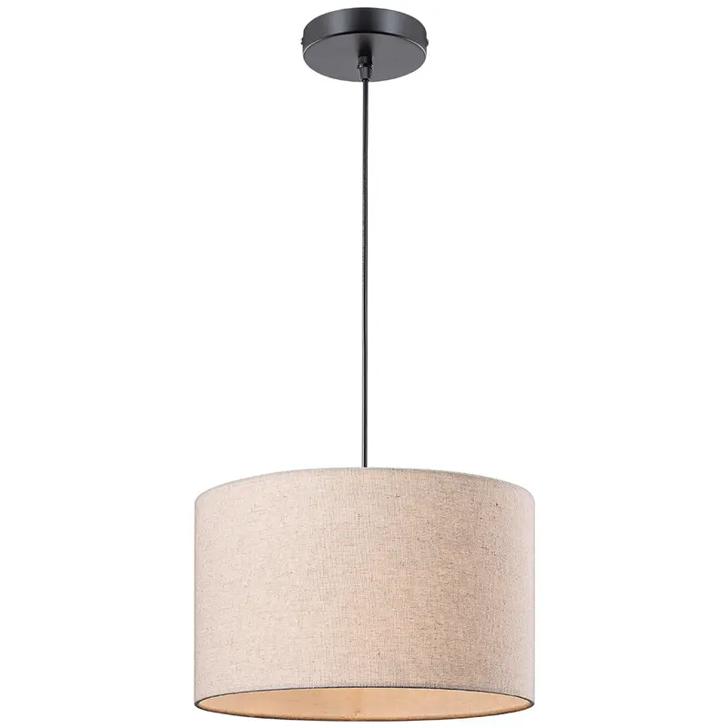 Modern Minimalist Fabric Shade Pendant Light, Linear Single Head