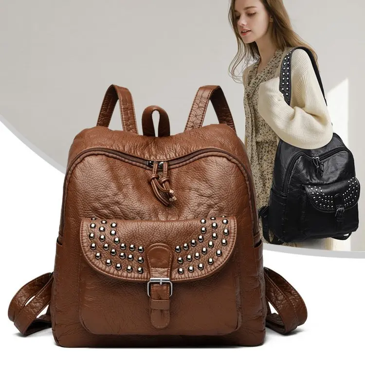 Women's Double-Strap Casual Backpack, Japanese-Korean Style