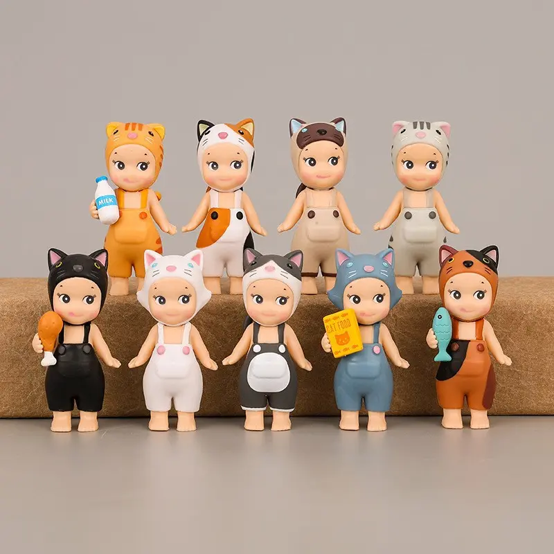 Sevimli Kedi Melek Bebek Figürü, 9 Model Anime Biblo