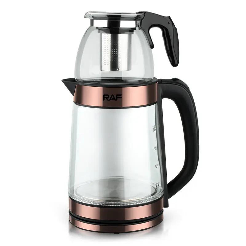 Double-layer electric kettle, borosilicate glass, blue light, steam teapot
