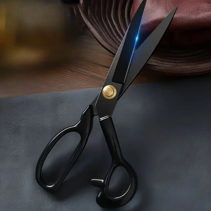 Professional Black-Blade Sewing Scissors, Tailor Fabric Cutting Shears