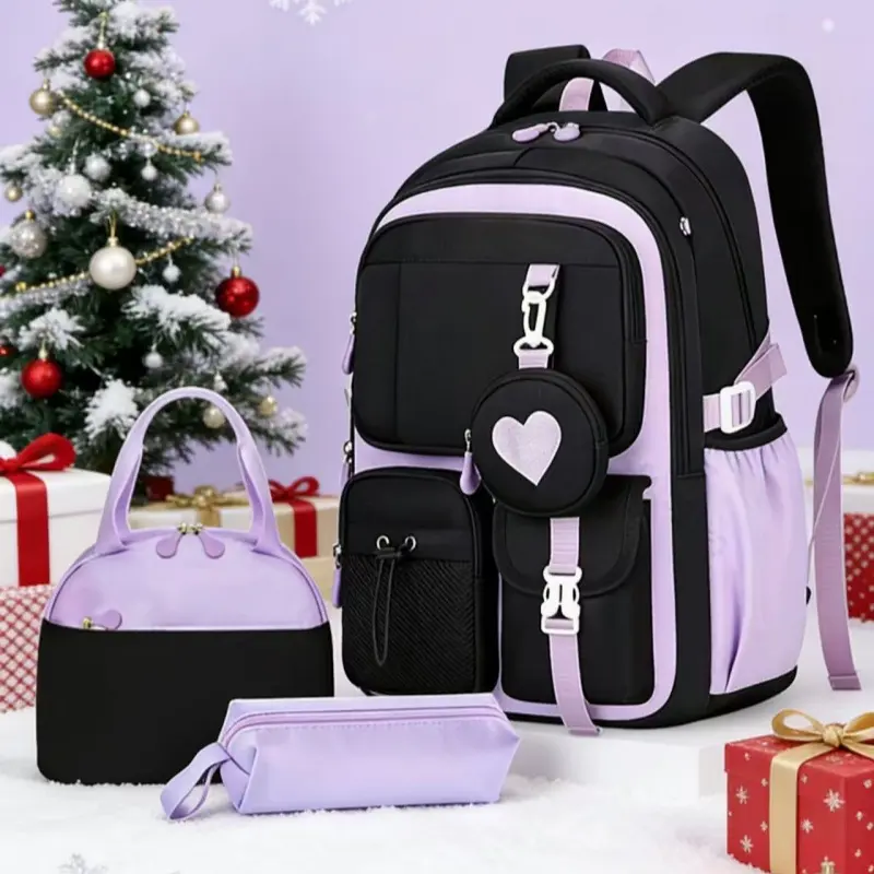 Three-Piece Backpack Set for High School and University Students, Unisex