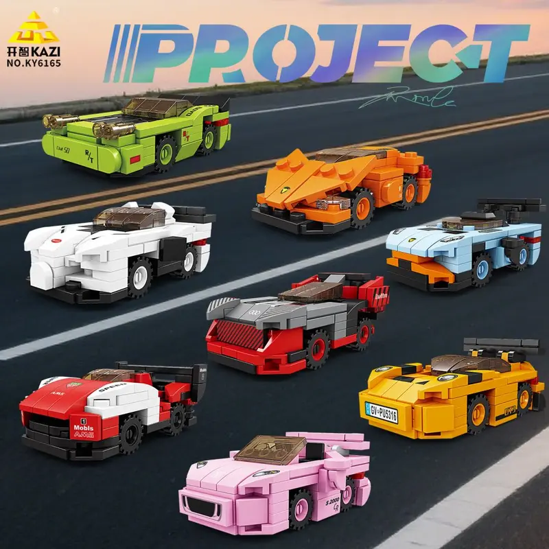Kaizhi building blocks, launching racing car model, boys toy