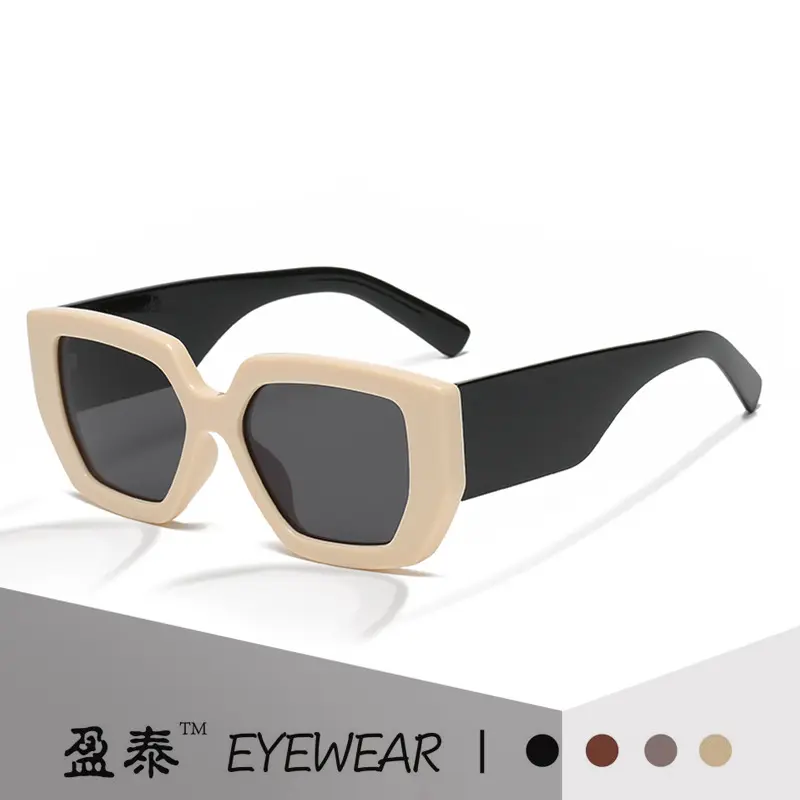Polygon Retro Square Frame Sunglasses for Men and Women