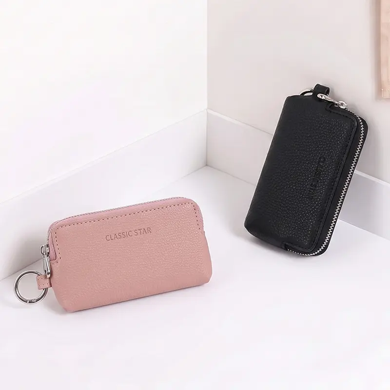 Japanese Style Litchi Pattern Compact Key Coin Purse