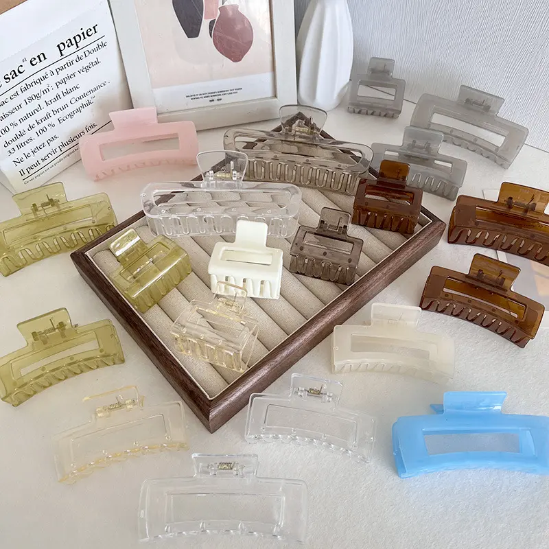 Large Square Hair Clip for Thick Hair, Bun Clip