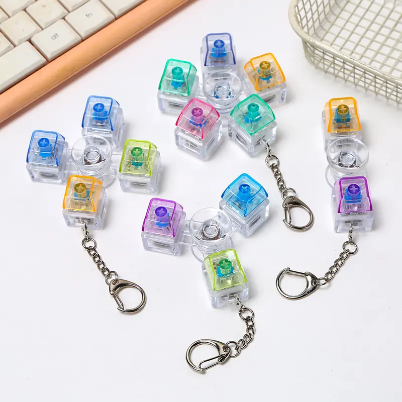 Light-up mechanical fidget keyboard with gyro stress-relief keys