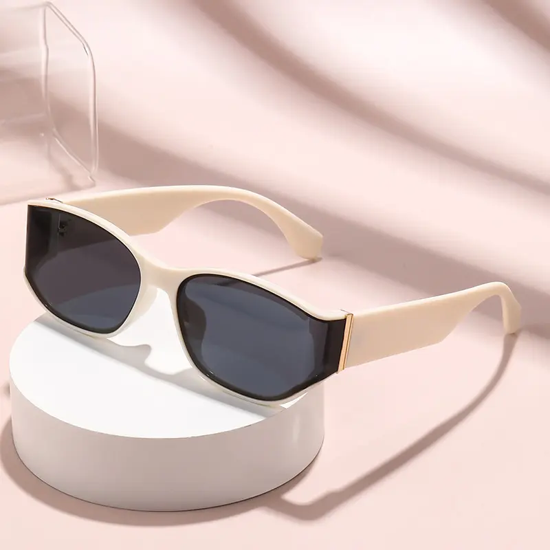 Katzenaugen-Sonnenbrille, Retro-Design, UV-Schutz, gebogene Gläser