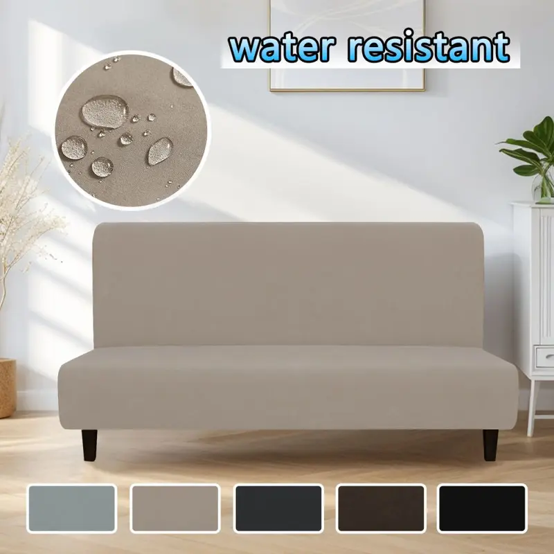 Cross-border new waterproof milk silk sleeveless sofa cover elastic solid color foldable daybed cover sofa slipcover