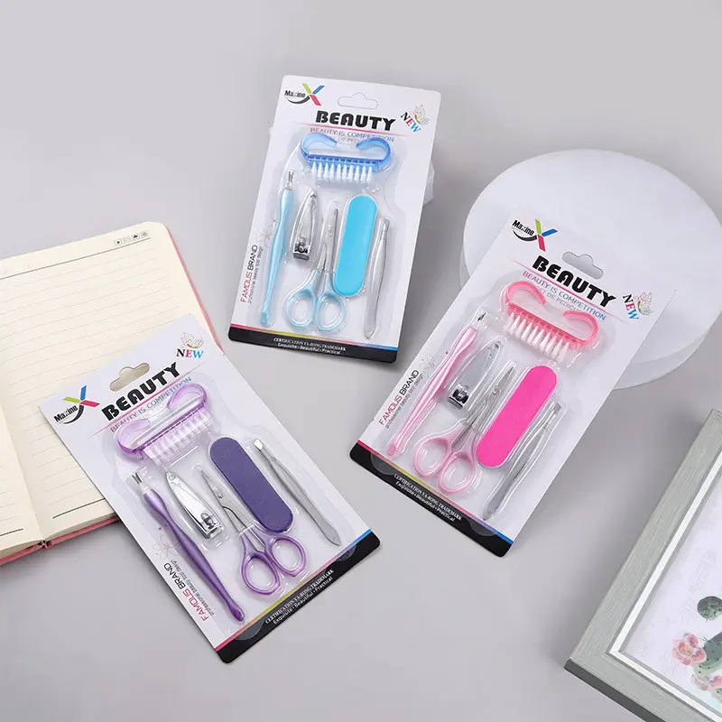 Pedikür bıçağı paslanmaz çelik tırnak makası seti ölü deriyi gidermek için ev aletleri tırnak makası manikür seti üç renkli emme kartı 94