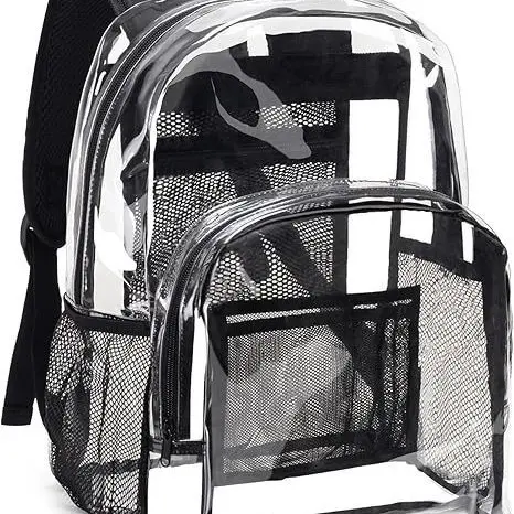 Transparent PVC Backpack, Waterproof, Large Capacity